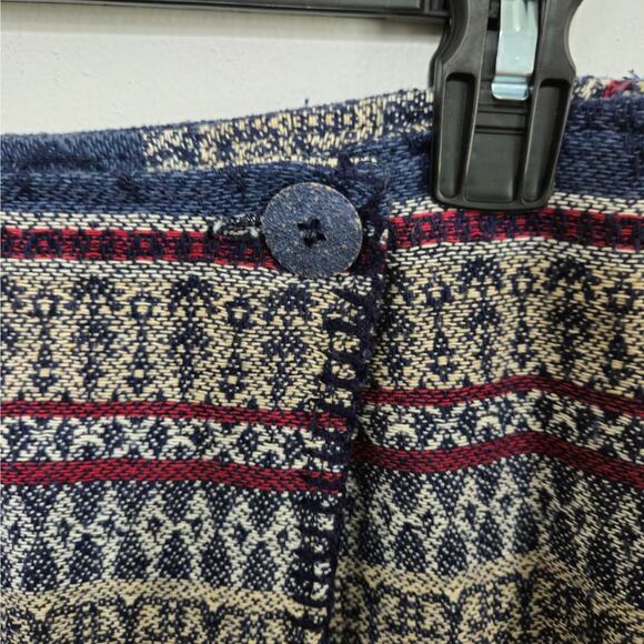 VNTG 90s Wrap Skirt Southwestern Knee-Length High Rise Strips Textured Sz 10 M - Picture 5 of 8